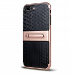 Wholesale iPhone 7 Plus Slim Fit Kickstand Hybrid Case (Rose Gold)